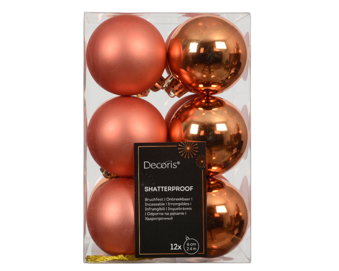 Confezione 12 palline di natale Miste Arancione 6cm