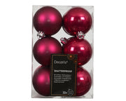Confezione 12 palline di natale Miste Rosa 6cm