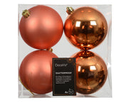 Confezione 4 palline di natale Miste Arancione 10cm