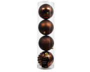 Confezione 4 palline di natale Miste Marrone Espresso 14cm