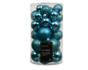 Confezione 30 palline di natale Miste Blu 6cm