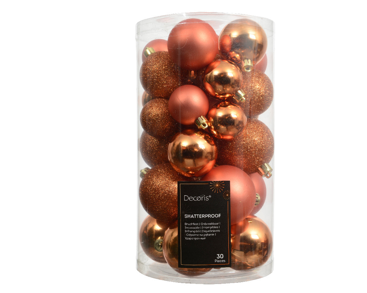 Confezione 30 palline di natale Miste Arancione 6cm