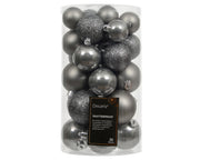 Confezione 30 palline di natale Miste Grigie 6cm