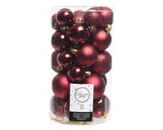 30 PALLINE OPACO LUCIDO GLITTERATO BORDEAUX