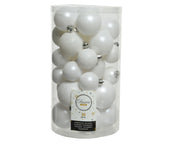 30 PALLINE BIANCO INVERNO OPACO/GLITTERATO