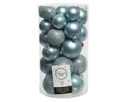 30 PALLINE AZZURRE OPACO/GLITTERATO