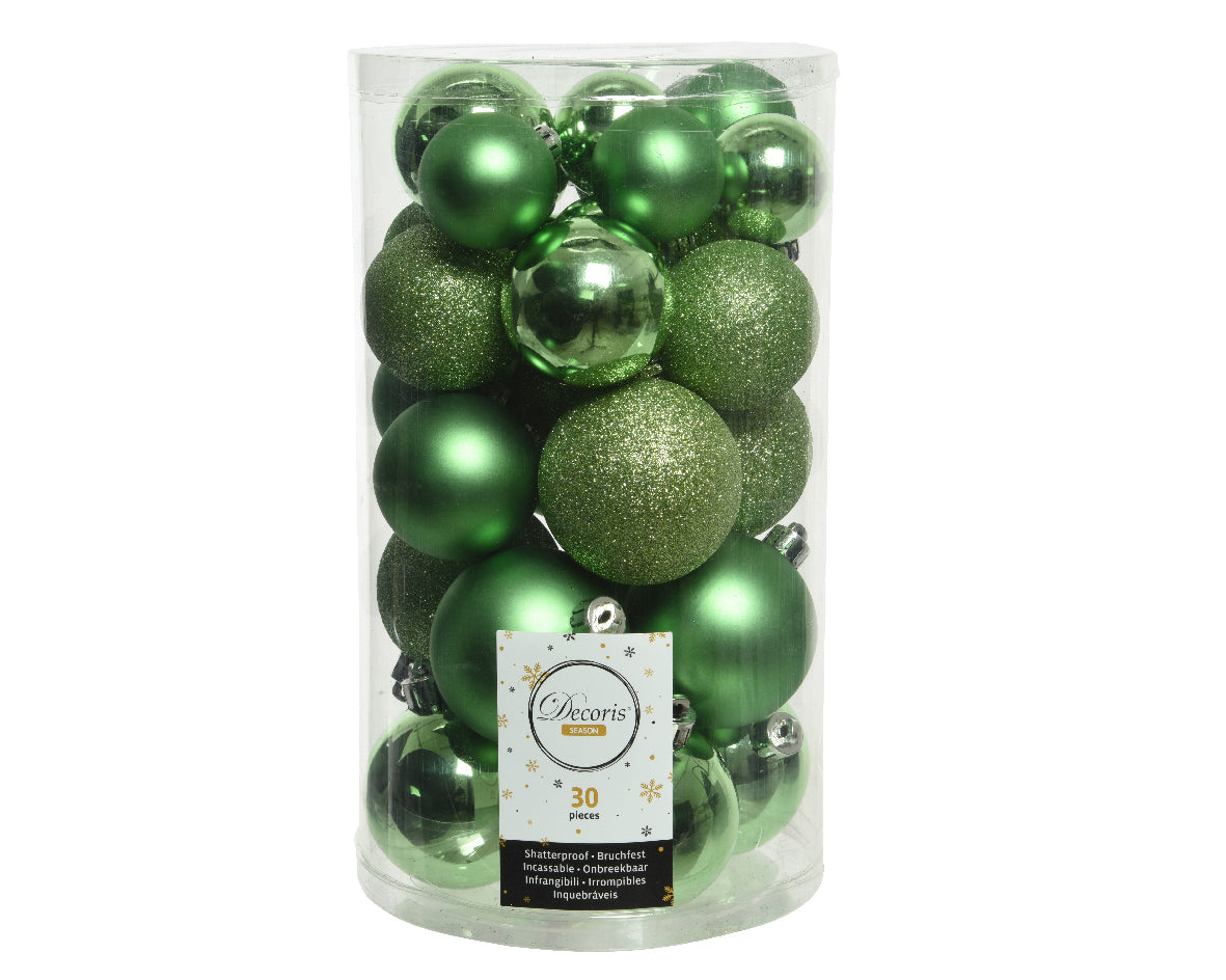 30 PALLINE VERDE VISCHIO OPACO/GLITTERATO
