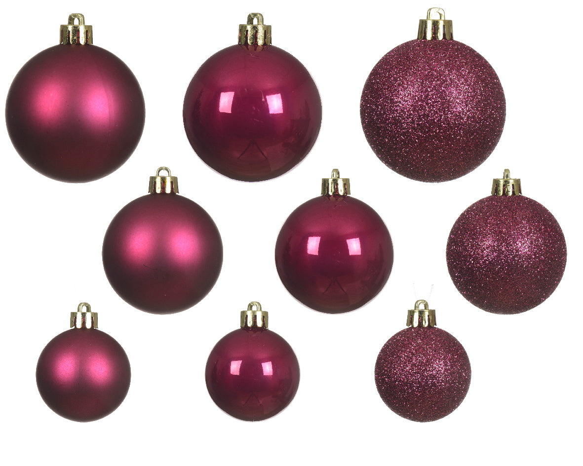 CONFEZIONE DA 30 PALLINE DI NATALE, Ø6 CM, COLORE VIOLA