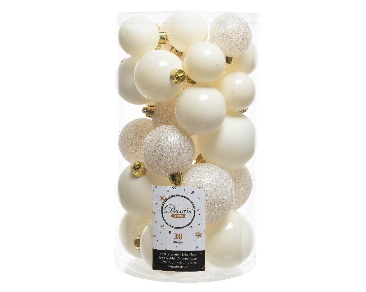 30 PALLINE BIANCO LANA OPACO/GLITTERATO