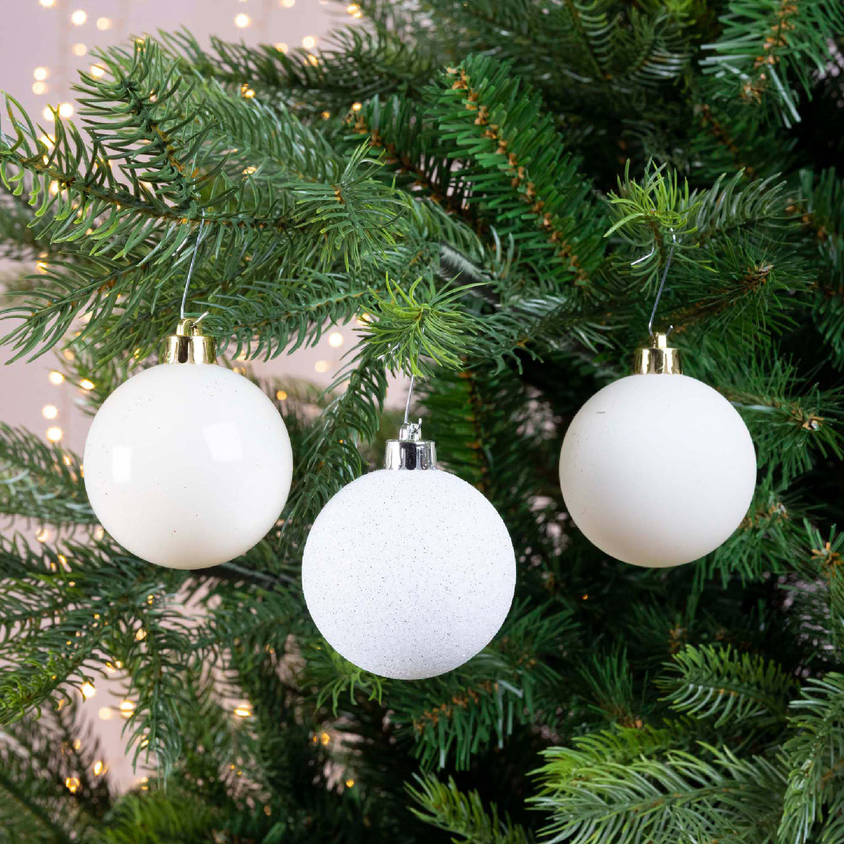 30 PALLINE BIANCO LANA OPACO/GLITTERATO