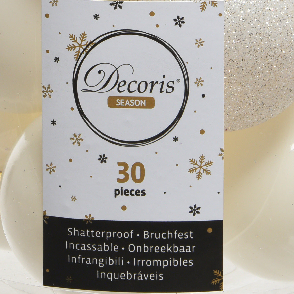 30 PALLINE BIANCO LANA OPACO/GLITTERATO