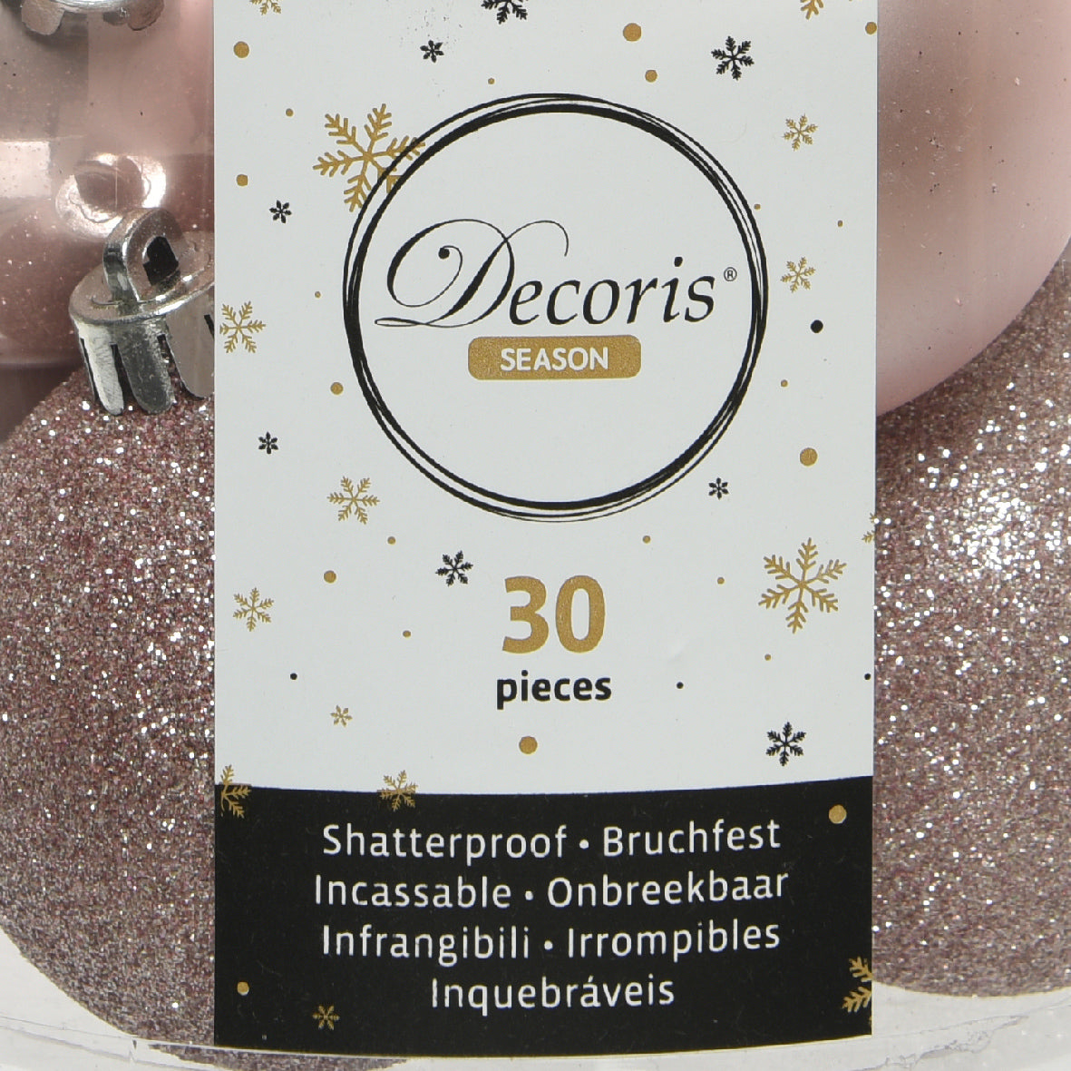 30 PALLINE ROSA CIPRIA OPACO/LUCIDO/GLITTERATO