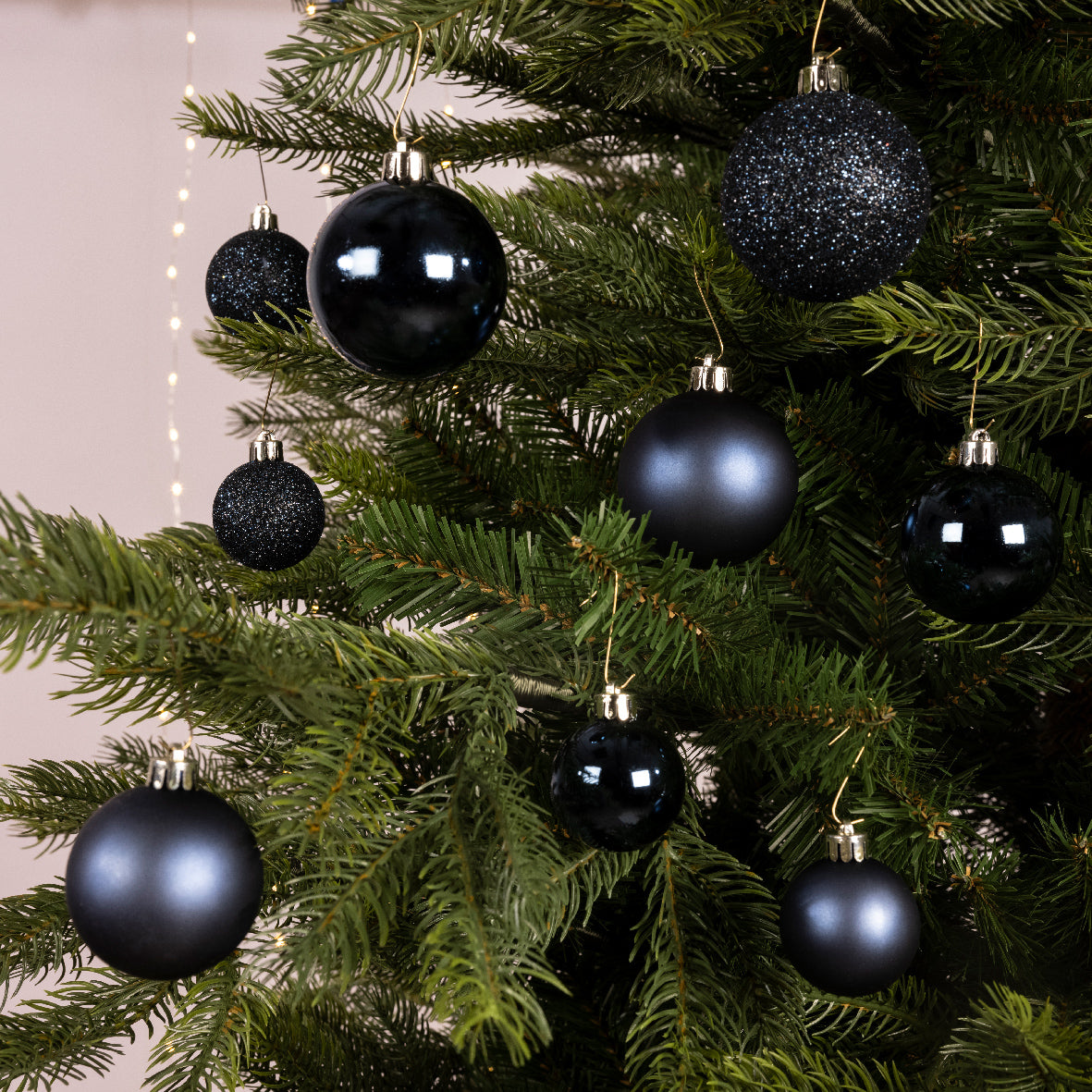 30 PALLINE DI NATALE BLU NOTTE ASSORTITE