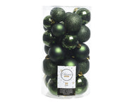 30 PALLINE DI NATALE VERDE PINO ASSORTITE