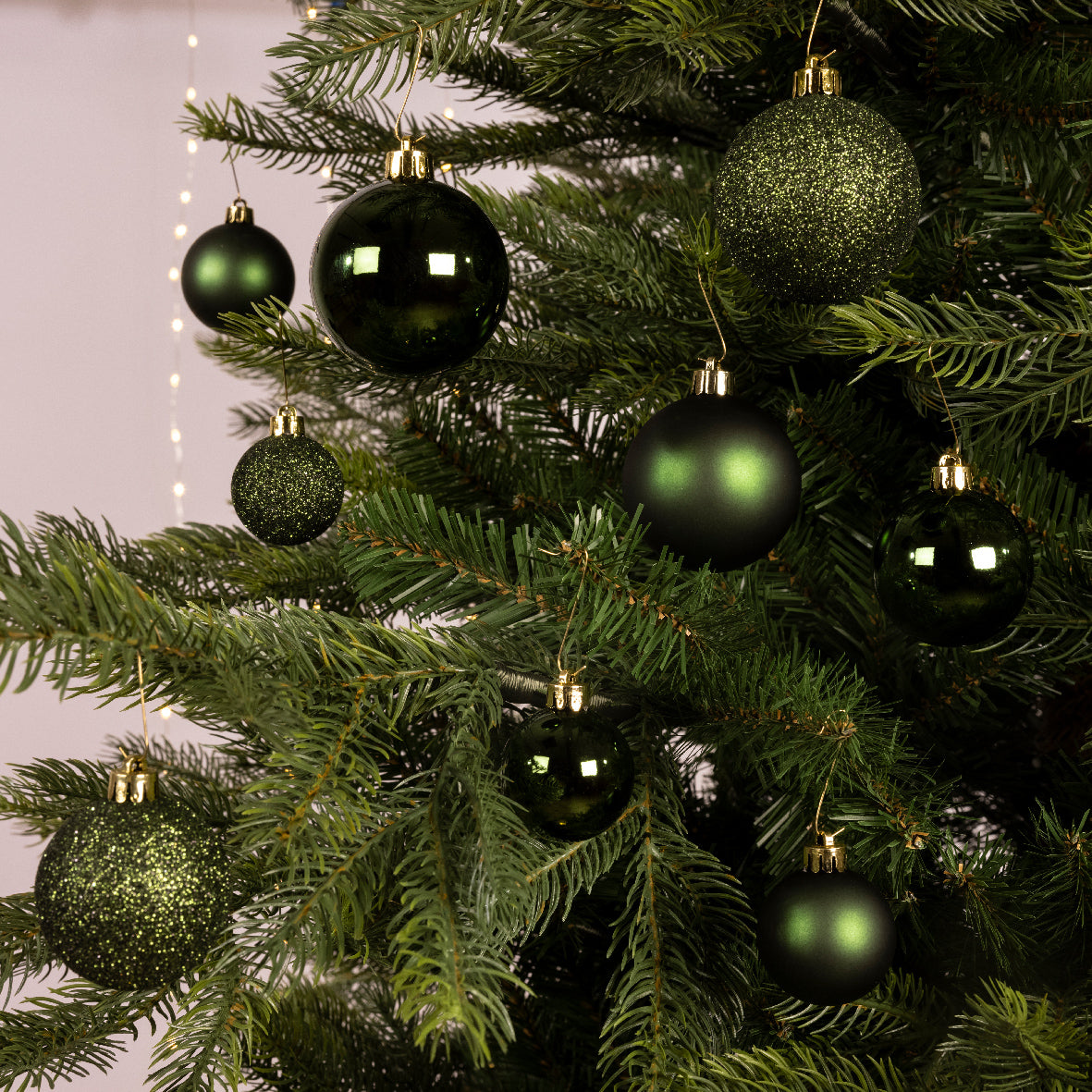 30 PALLINE DI NATALE VERDE PINO ASSORTITE
