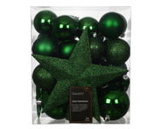 Set 33 palline di natale infrangibili mix finiture D 8 cm verde brillante Peraga Christmas