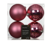 Set 4 palline di natale infrangibili mix lucido/opaco D 10 cm rosa tenue Peraga Christmas