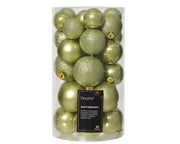 Set 30 palline di natale infrangibili mix finiture D 6 cm verde pistacchio Peraga Christmas