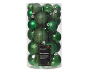 Set 30 palline di natale infrangibili mix finiture D 6 cm verde brillante Peraga Christmas