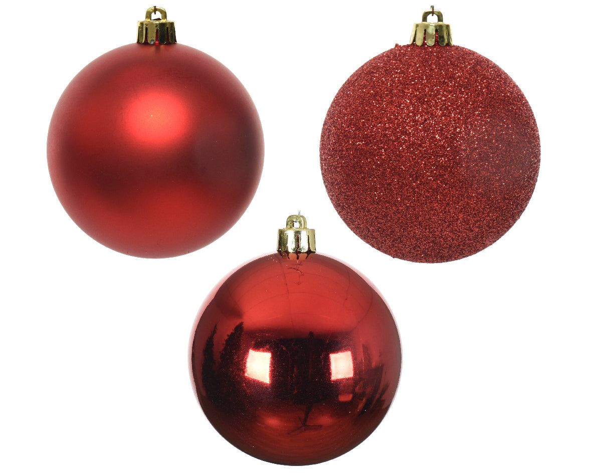 34 PALLINE ROSSO NATALE 8CM ASSORTITE