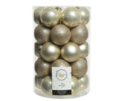 34 PALLINE DI NATALE PERLA 8CM