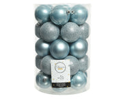 34 PALLINE DI NATALE AZZURRO 8CM