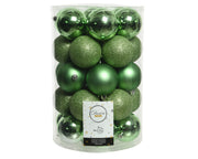 34 PALLINE DI NATALE VERDE VISCHIO 8CM