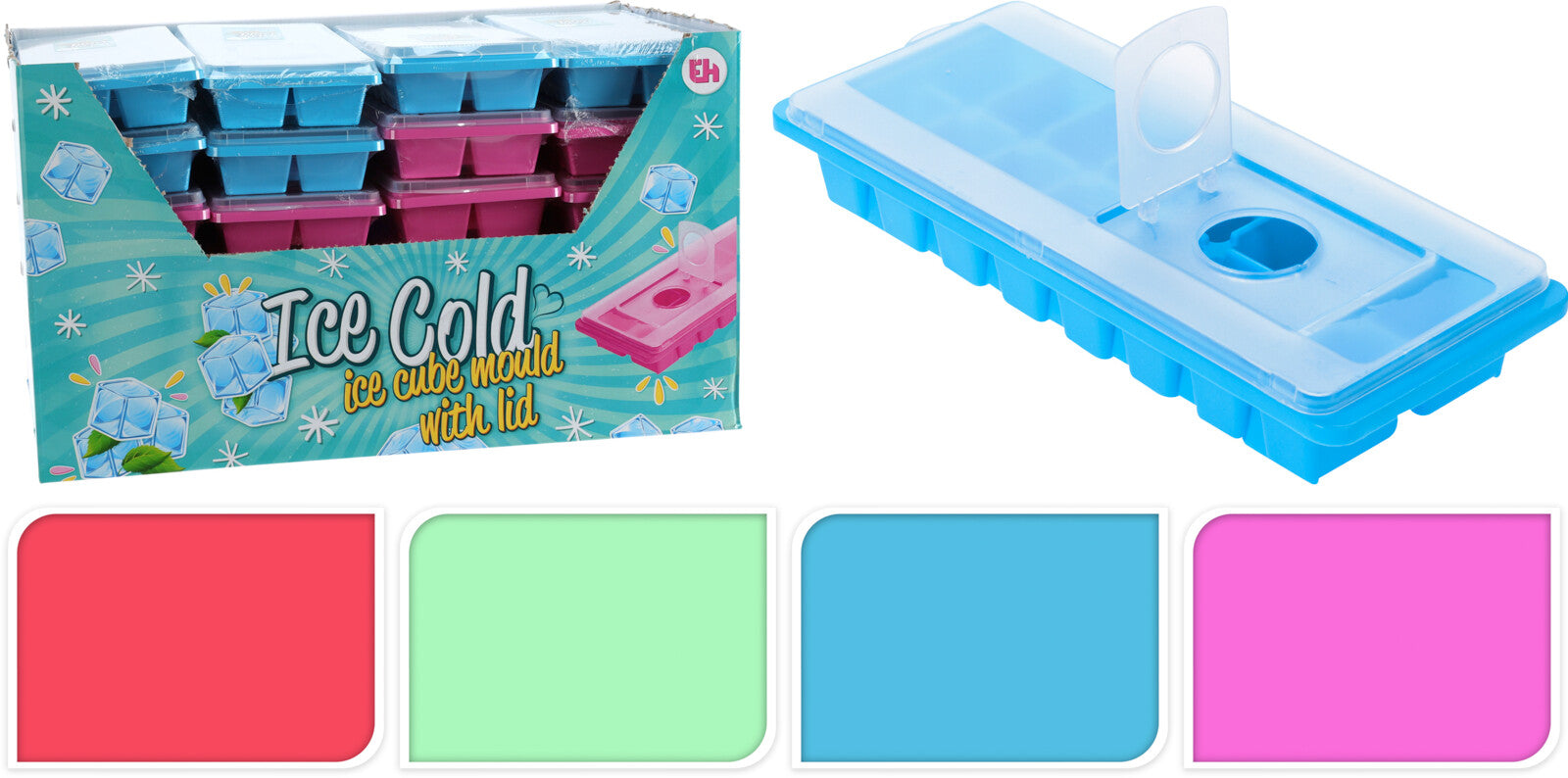 FORMAGHIACCIO PER CUBETTI CON COPERCHIO COLORE ASSORTITO