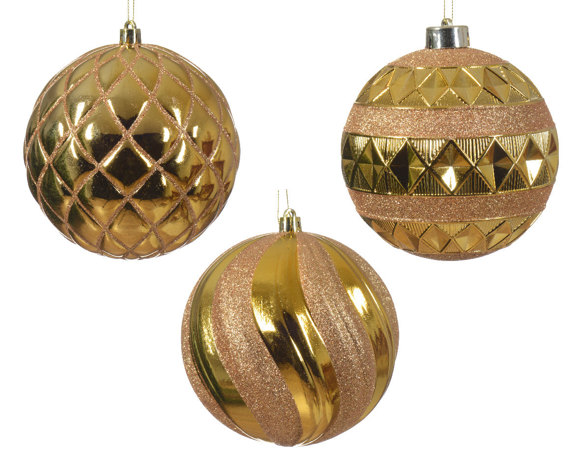 Pallina di natale Oro lucido H12cm modello assortito