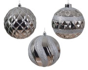 Pallina di natale Lucida con Decorazioni Argento modello assortito H12cm