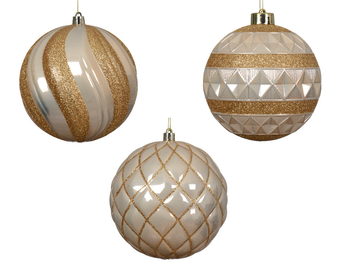 Pallina di natale Opaca con Decorazioni Perla modello assortito 12cm