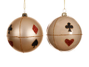 pallina di natale Perla con Simboli Carte da poker modello assortito 8cm