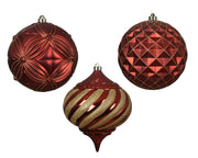 pallina di natale infrangibile decorata D 20 cm rosso natalizio Peraga Christmas