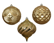 pallina di natale infrangibile decorata D 20 cm oro chiaro Peraga Christmas