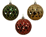 pallina di natale Lucida con Glitter Rosso/Verde/Oro modello assortito 8cm