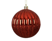 pallina di natale su filo D 8 cm rosso natalizio Peraga Christmas