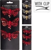 3 Api con Clip 9x4cm modello assortito Rosso/Oro