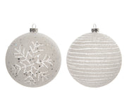 pallina di natale infrangibile finitura ghiaccio D 8 cm bianco invernale Peraga Christmas