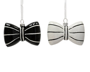 Fiocco decorativo lucido 9,4 x 3,3 x 6,1 cm nero/bianco Peraga Christmas
