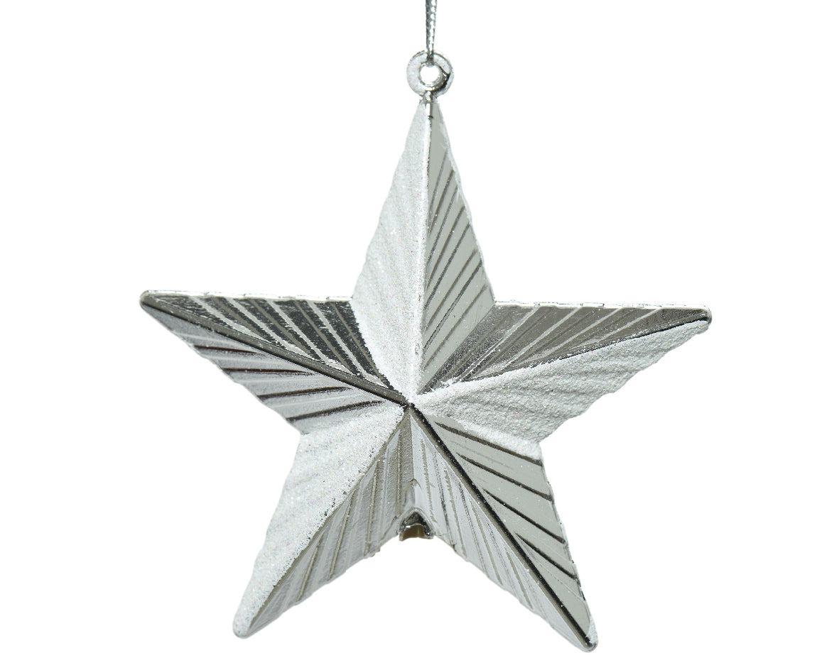 OFFERTA 6 STELLE DI NATALE APPENDIBILI ARGENTO 2X9,5X9CM