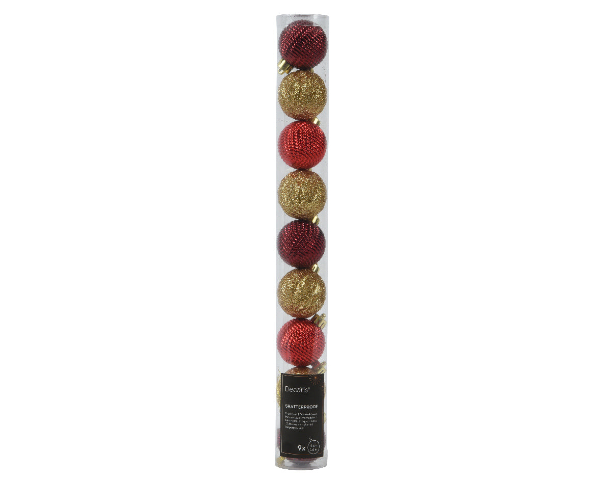 Confezione palline di natale Miste Rosse/Oro 4cm