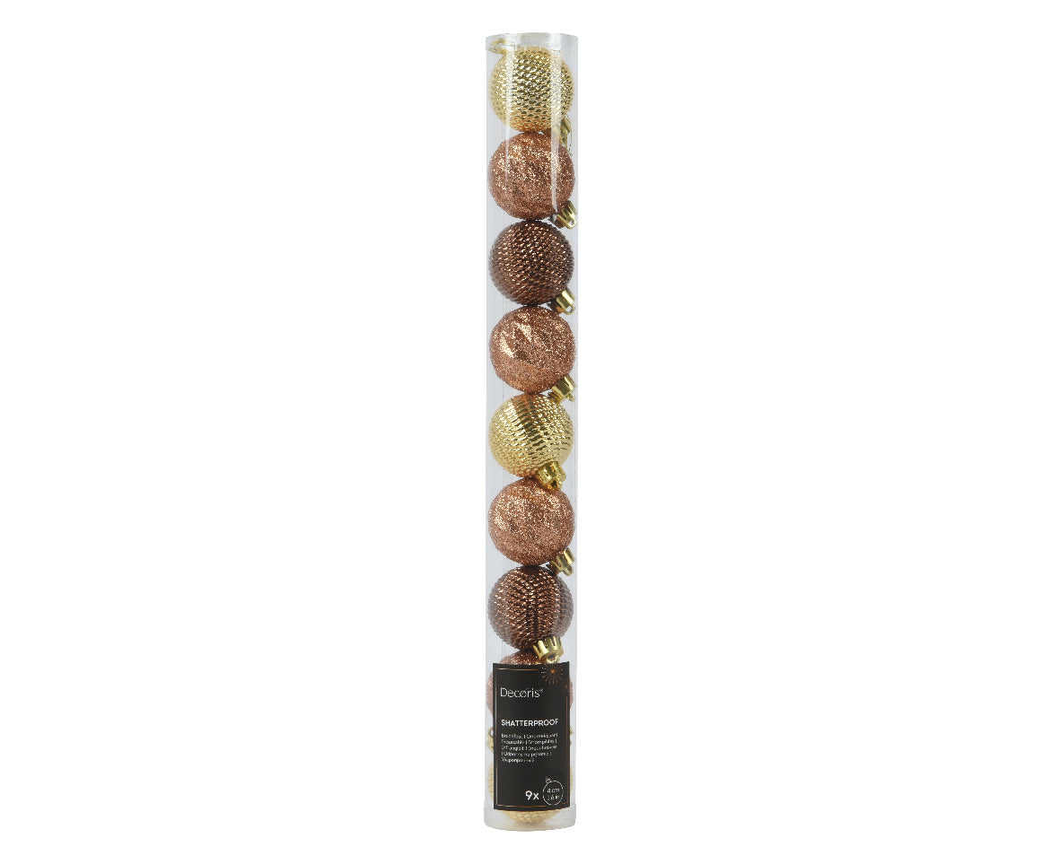 Confezione palline di natale Miste Bronzo/Oro 4cm