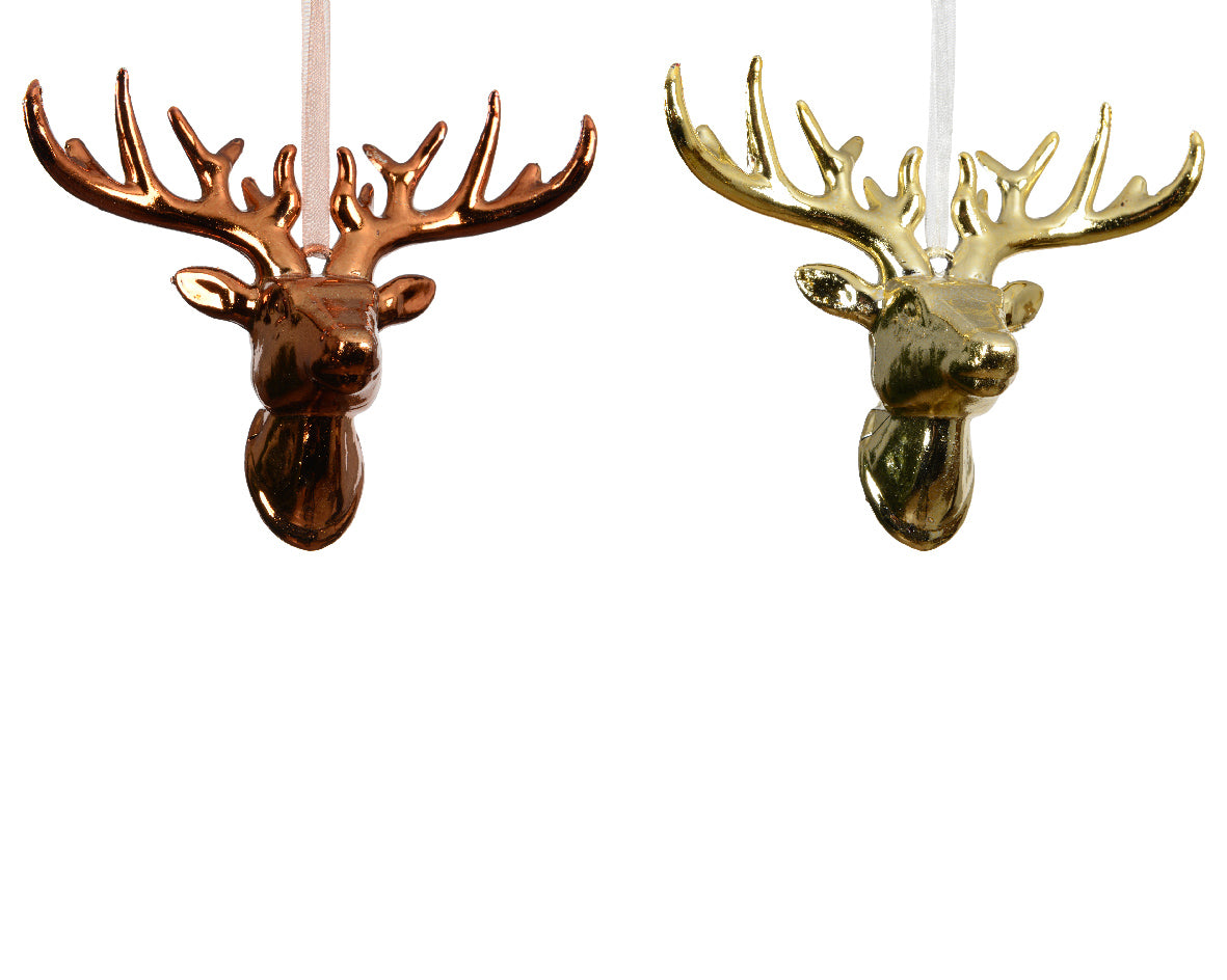 decorazione natalizia appendibile Cervo Oro/Bronzo modello assortito H11cm