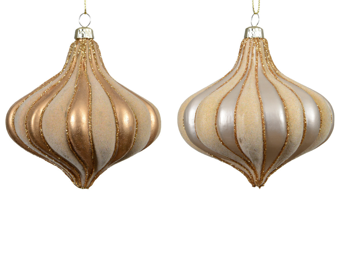 pallina di natale a Cipolla modello assortito Oro 10cm