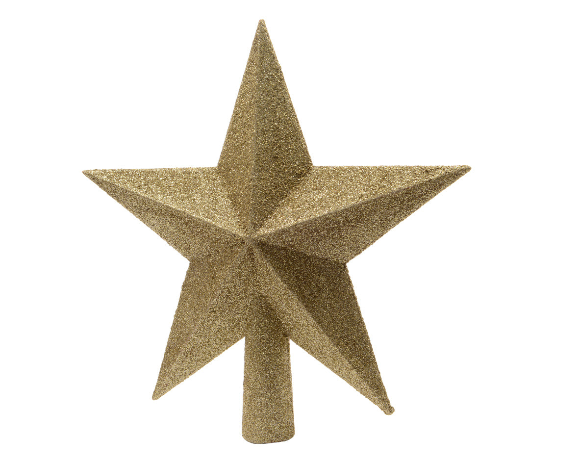 PUNTALE A STELLA GLITTERATO 4.2x19X19 CM ORO CHIARO