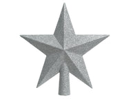 PUNTALE A STELLA GLITTERATO 19 CM ARGENTO