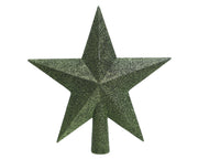 PUNTALE A STELLA GLITTERATO 19 CM VERDE PINO