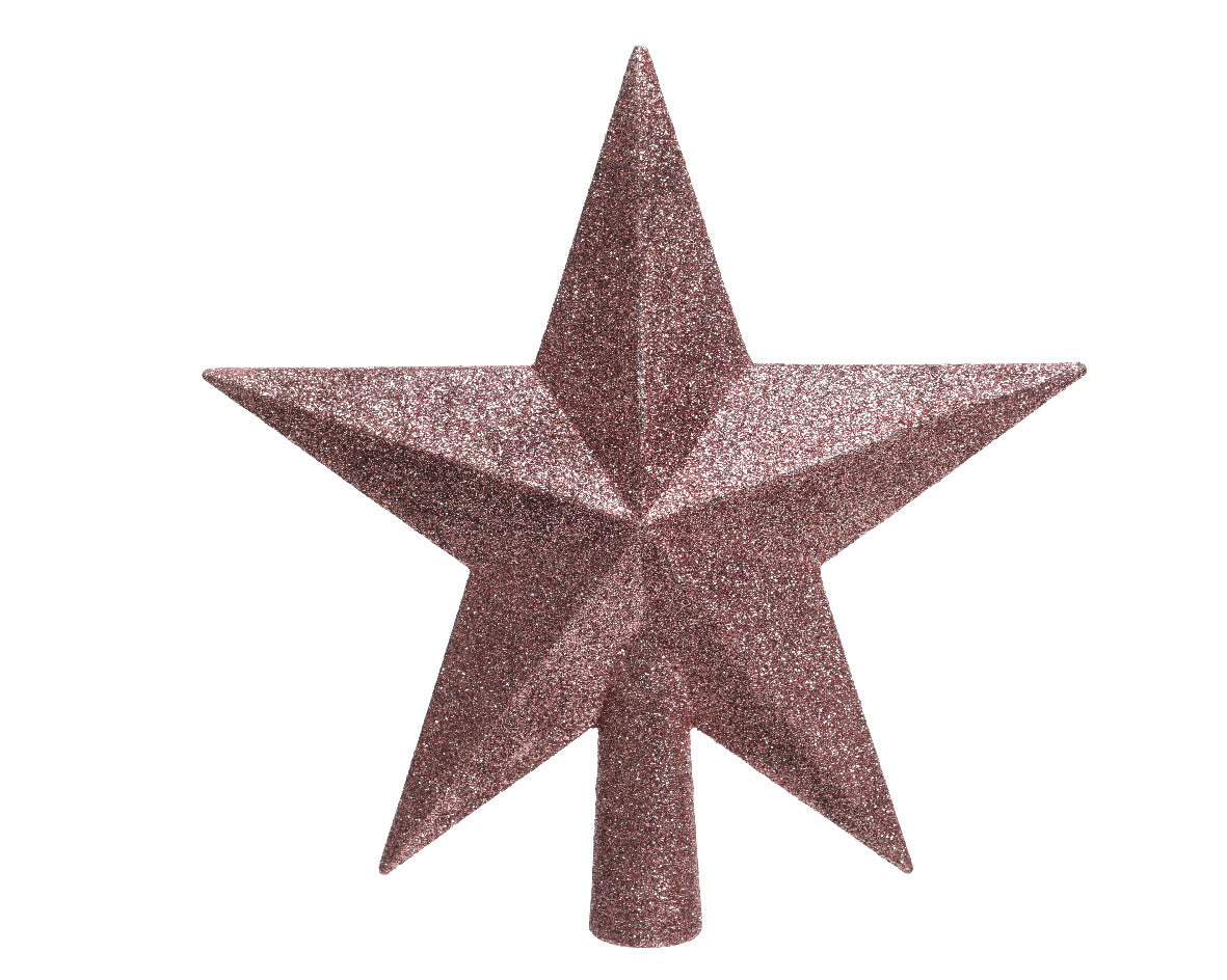 PUNTALE A STELLA GLITTERATO 4.2X19X19CM ROSA VELLUTO