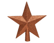PUNTALE A STELLA GLITTERATO 19 CM MARRONE TERRA