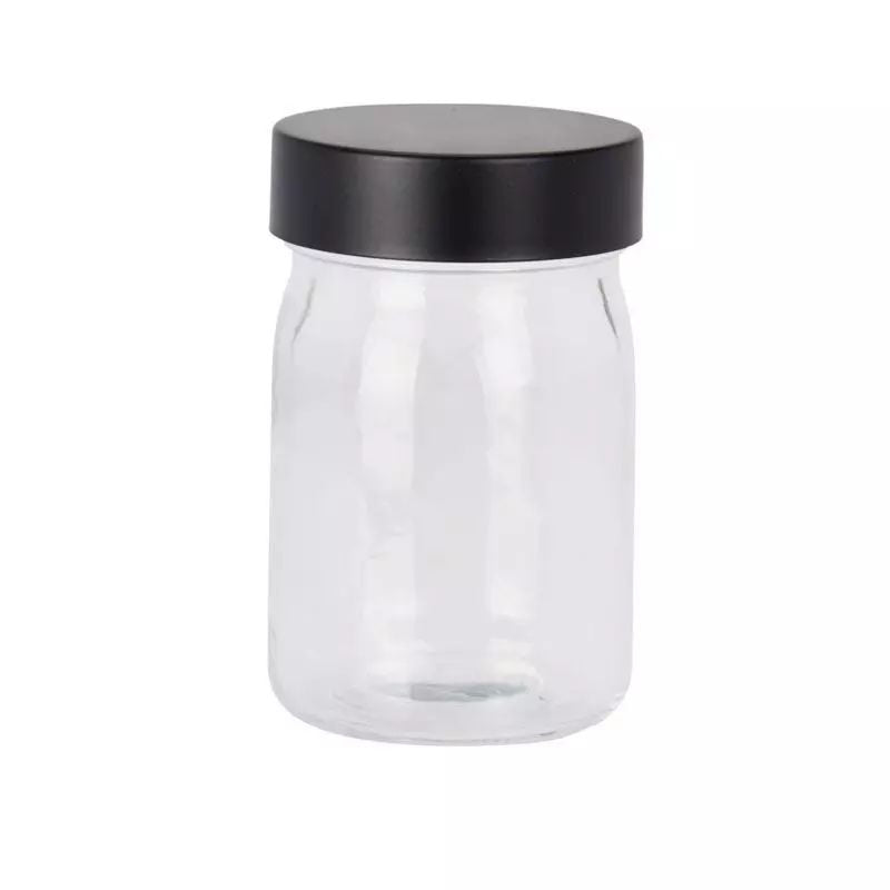 Barattolo in vetro con coperchio a vite, 250ml 6x11cm trasparente/nero